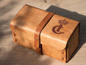 Unieke handgemaakte dopp kit, iDOON, leer en canvas, Paulus