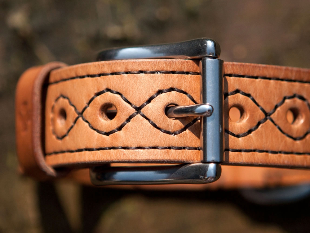 Halsband, Unieke handgemaakte halsband voor hond, iDOON, Paulus, leer en canvas