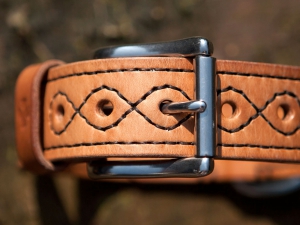 Halsband, Unieke handgemaakte halsband voor hond, iDOON, Paulus, leer en canvas