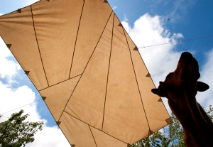 Unieke handgemaakte Tarp, iDOON, Paulus, leer en canvas