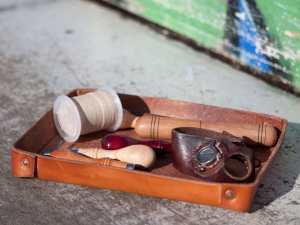 Tray, Uniek handgemaakt leren bakje, functioneel en mooi - iDOON, Paulus, leer en canvas