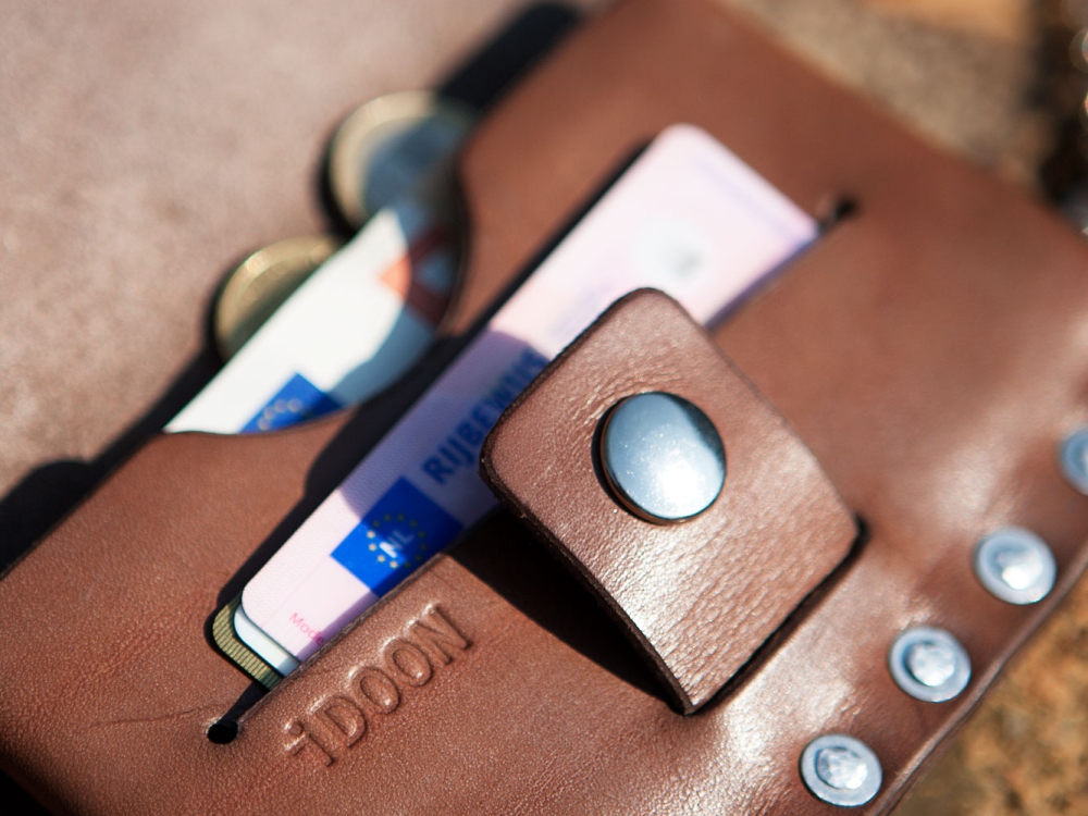 Wyatt, Unieke handgemaakt Wallet, iDOON, Paulus, leer en canvas